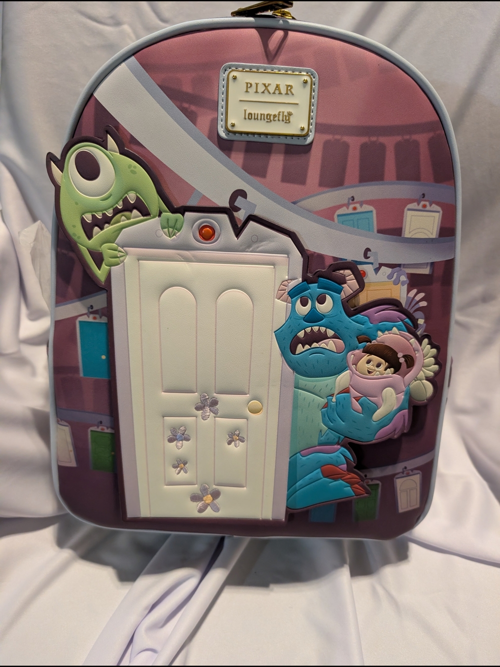 PIXAR Loungefly Monsters, Inc. Mini Backpack - Pink & Purple